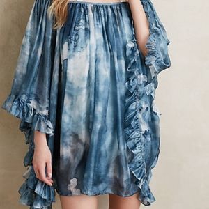 ETHICAL NWOT Lotta Stensson Midsummer Ruffle Dress Cover Up Indigo Ocean